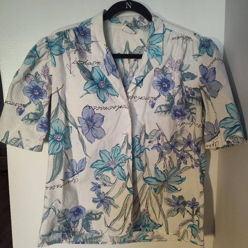Floral Button-Up Shirt Size Size XL #342